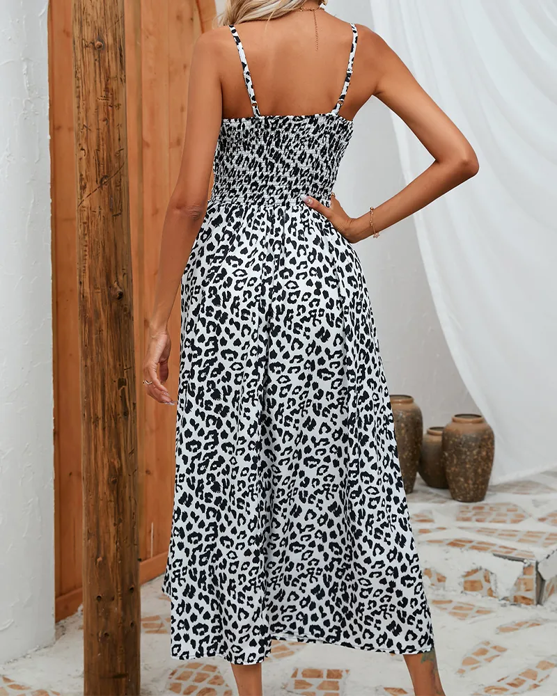 Leopard Print Slip Dress