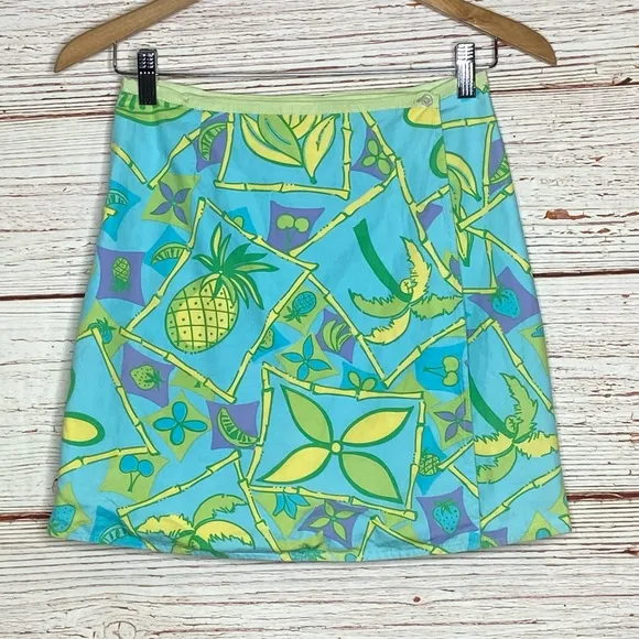Lilly Pulitzer Vintage White Label 2 in 1 Wrap Skirt Sz 12 Girls Sz 2