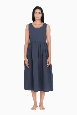 Linen Achill Dress-Stormy Blue