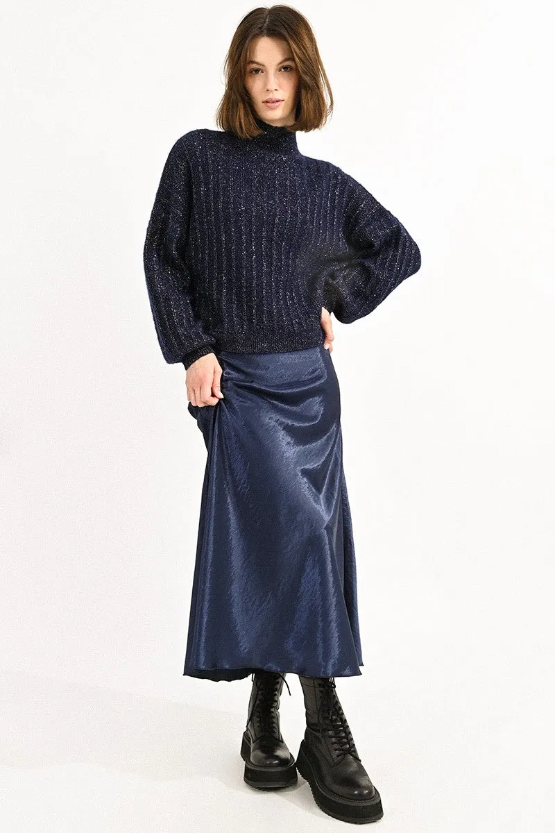 LONG SATINY SKIRT