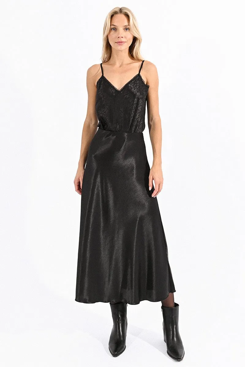 LONG SATINY SKIRT