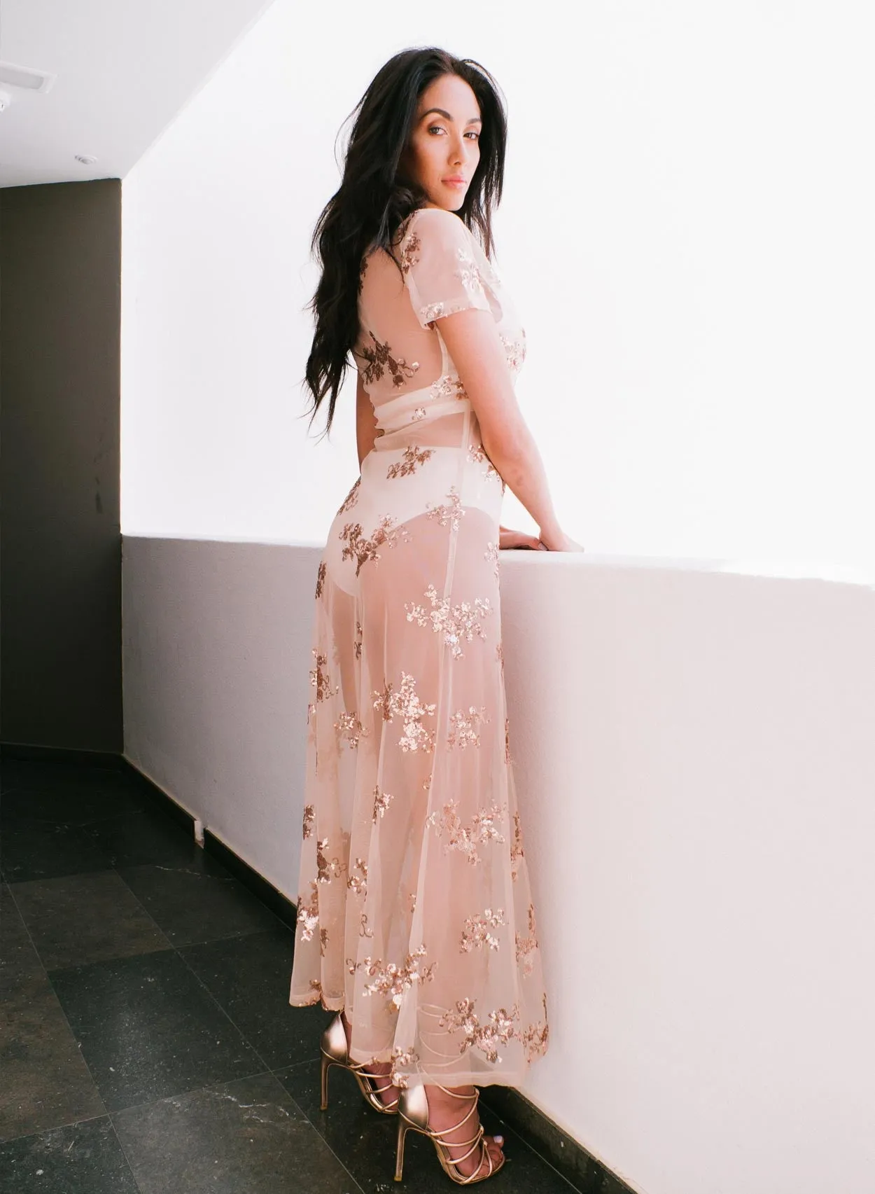 Love Champagne Maxi Rose Gold Dress