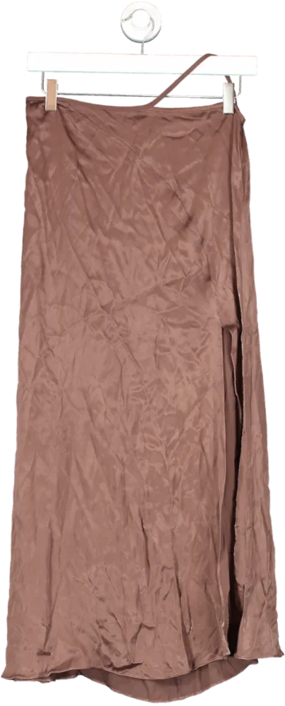 LPA Brown Side Split Maxi Skirt UK XS