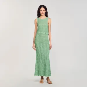 Lucile Long Decorative Knit Skirt Mint