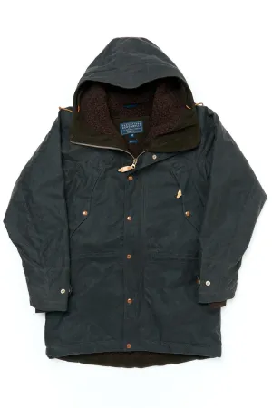 Manifattura Ceccarelli Waxed Long Mountain Jacket Wool Teddy Fur Chocolate