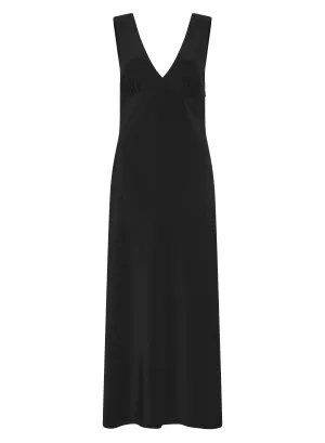 Matteau Plunge Slip Dress in Black