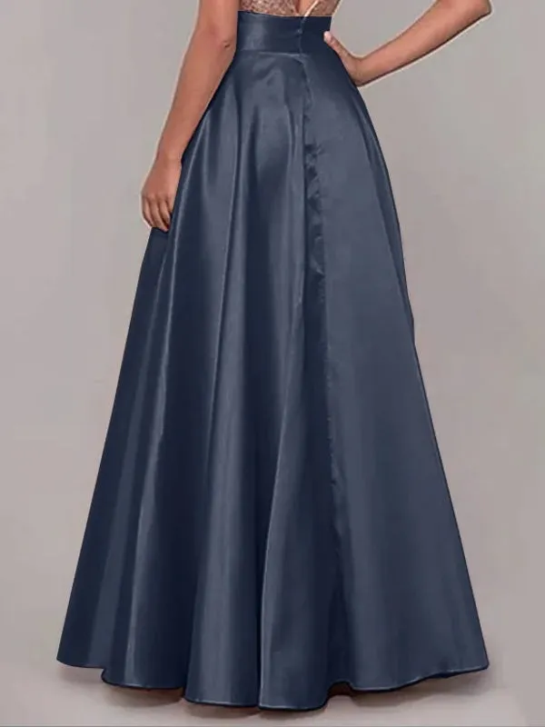 Maxi Skirts Women High Waist Long Silk Satin Skirt