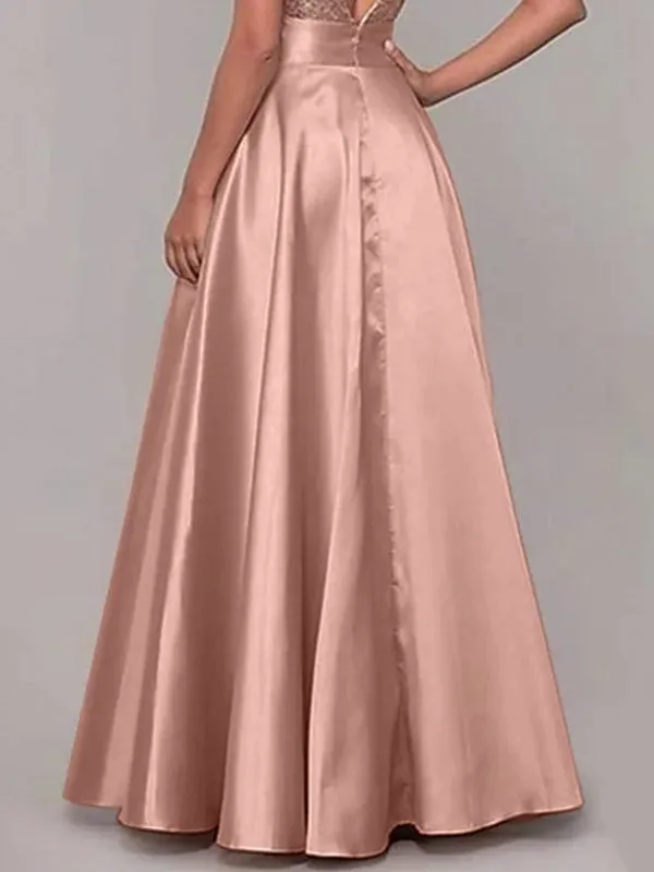 Maxi Skirts Women High Waist Long Silk Satin Skirt
