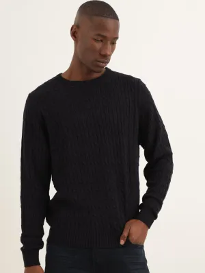 Men's Combo Cable Knit - Navy