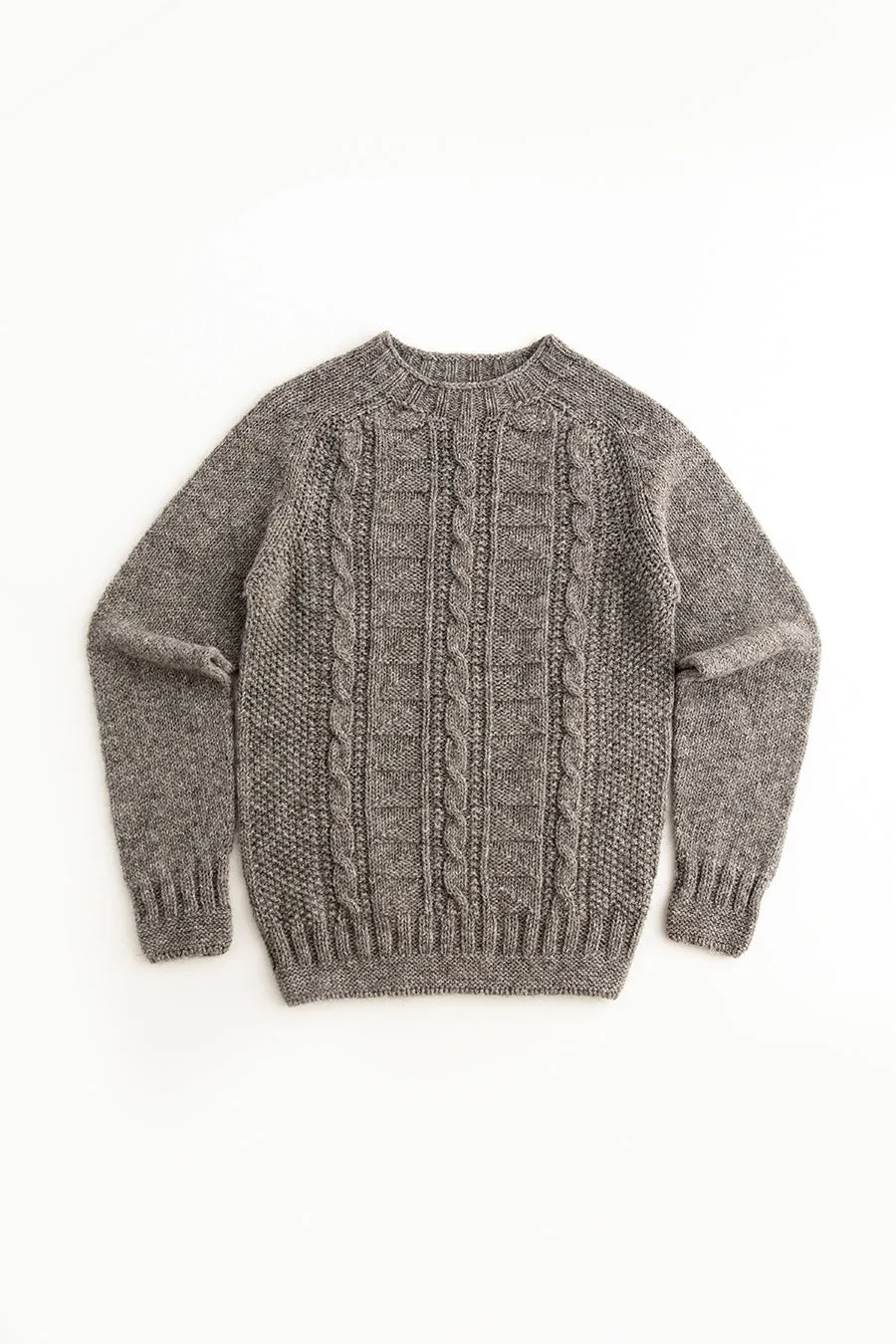 Mens Natural Gansey Jumper - undyed grey-brown