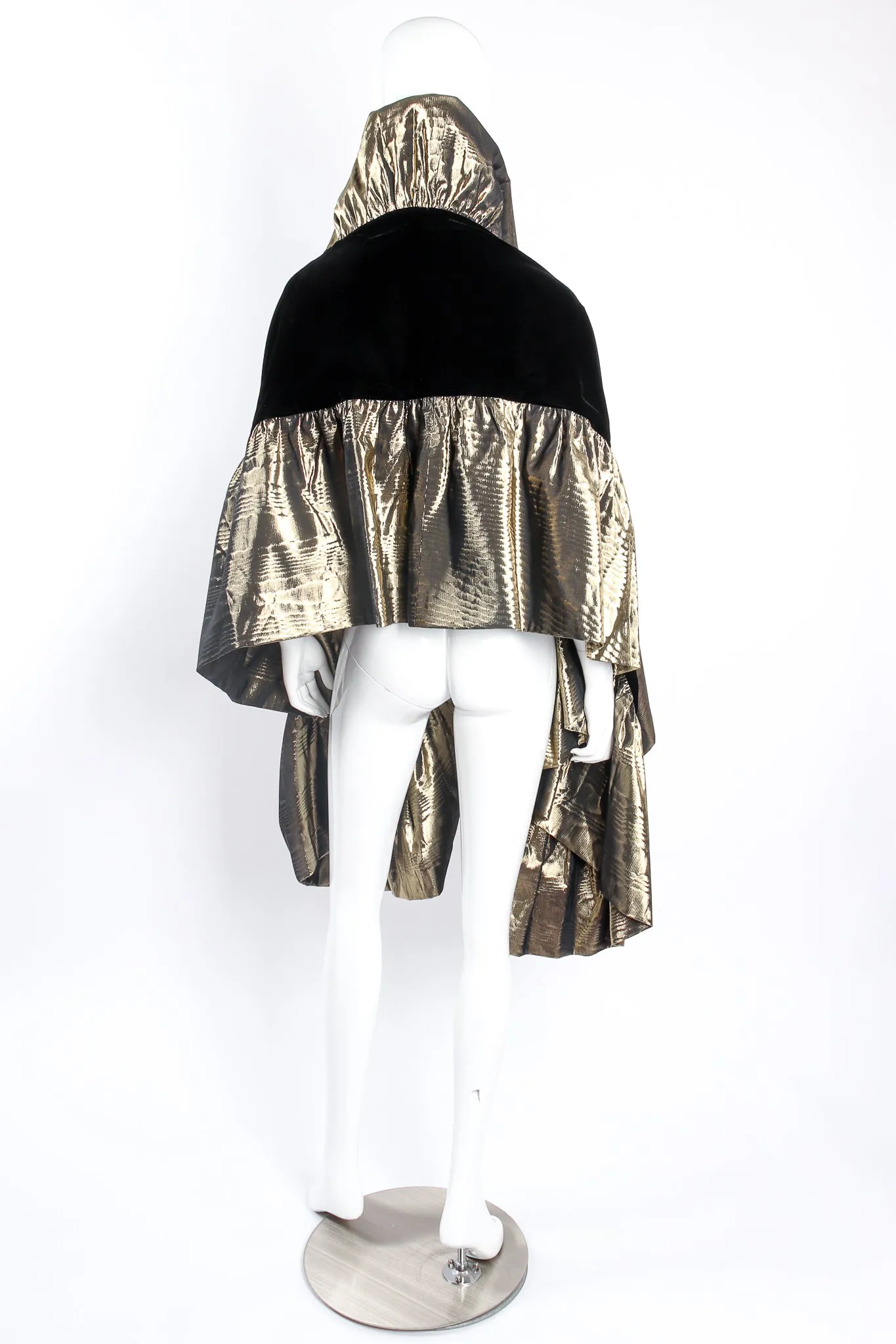 Metallic Moiré Velvet Ruffle Wrap