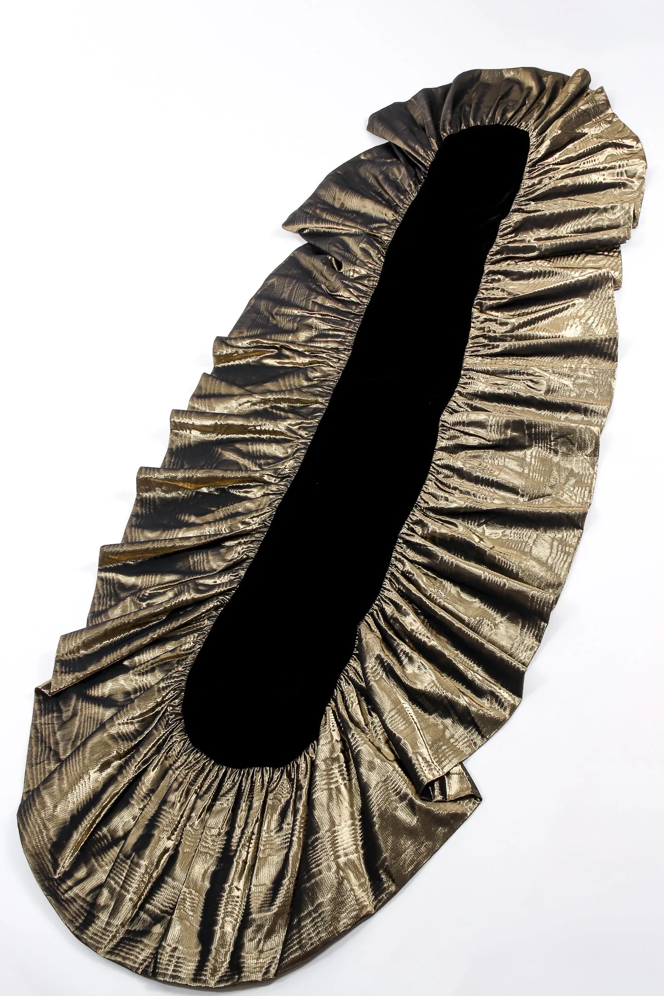 Metallic Moiré Velvet Ruffle Wrap