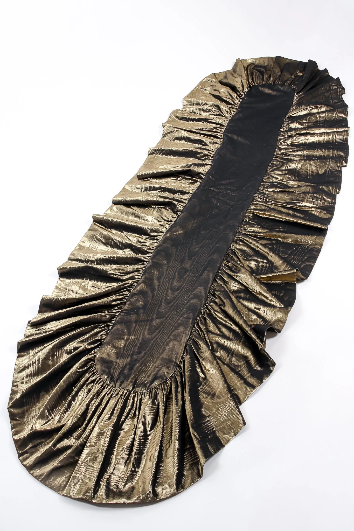 Metallic Moiré Velvet Ruffle Wrap