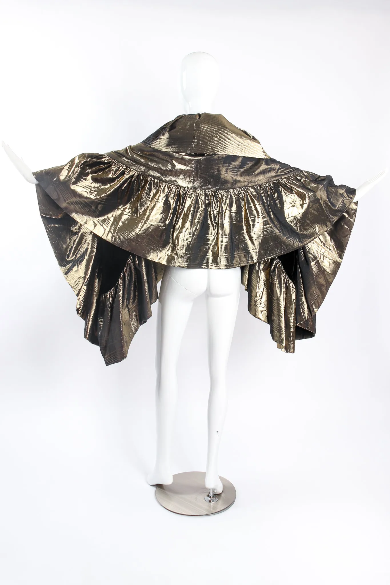 Metallic Moiré Velvet Ruffle Wrap