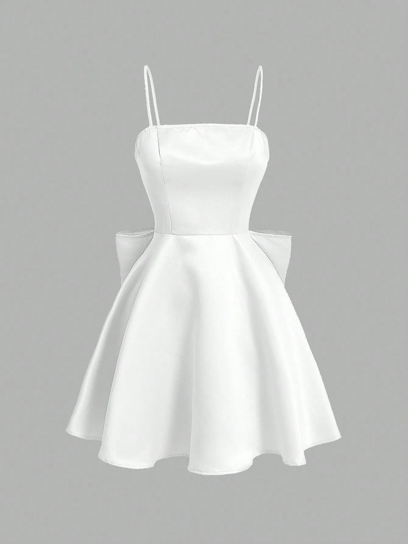 MOD Women's Back Lace Up Big Bowknot Decorated Spaghetti Strap Slip Dress