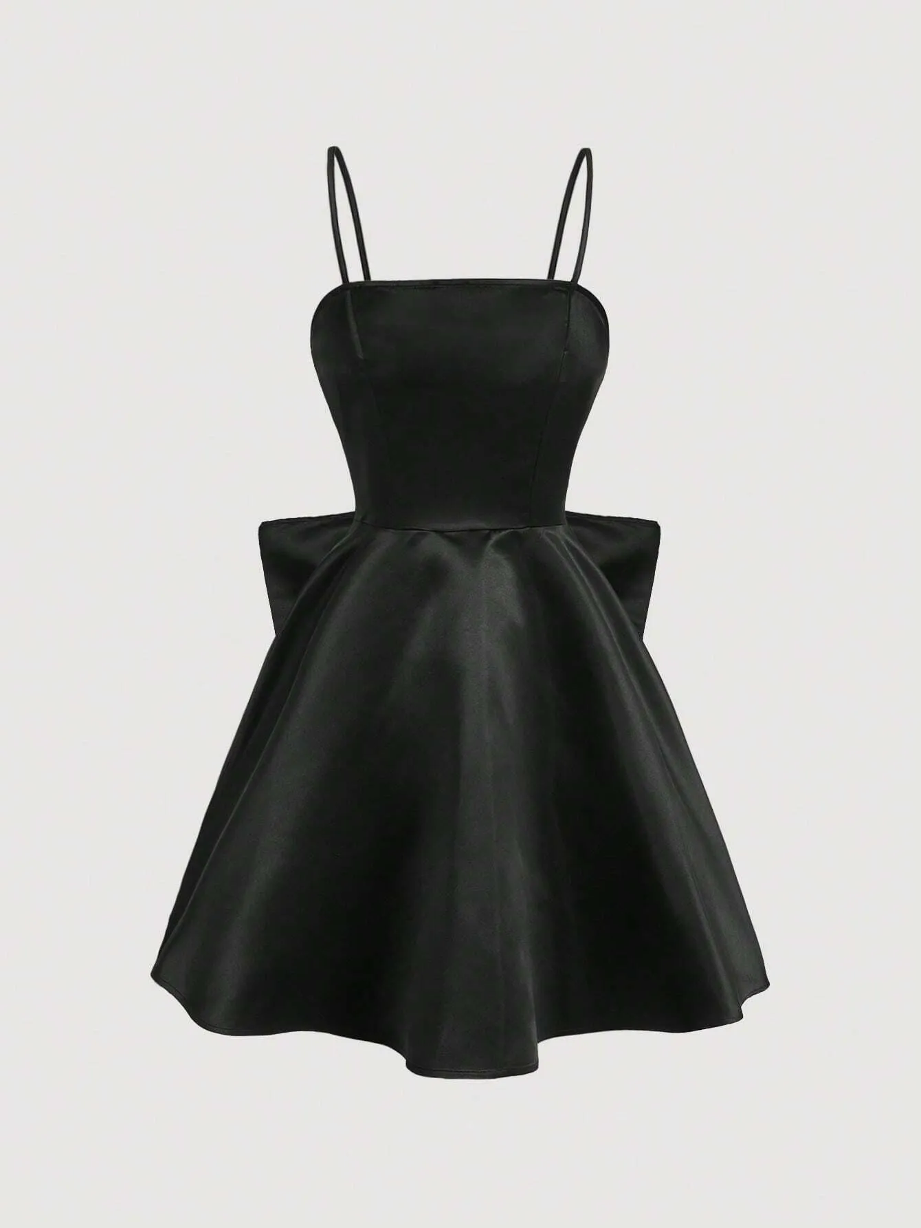 MOD Women's Back Lace Up Big Bowknot Decorated Spaghetti Strap Slip Dress