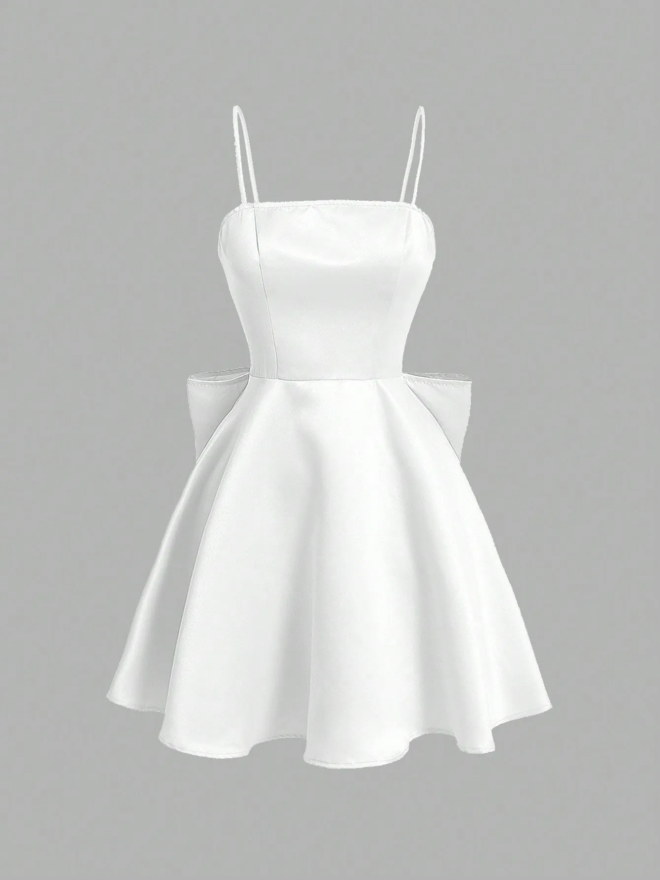 MOD Women's Back Lace Up Big Bowknot Decorated Spaghetti Strap Slip Dress