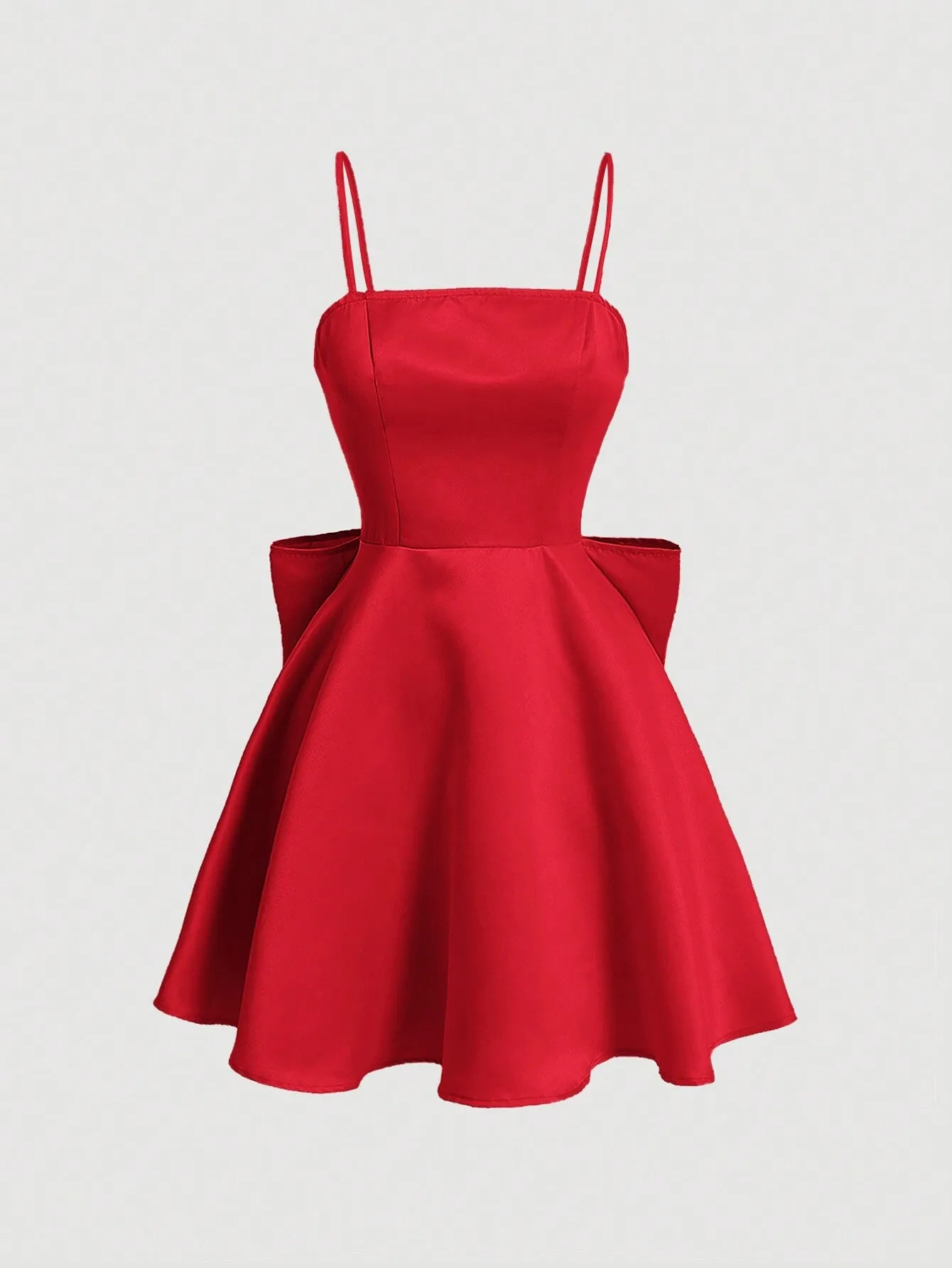 MOD Women's Back Lace Up Big Bowknot Decorated Spaghetti Strap Slip Dress