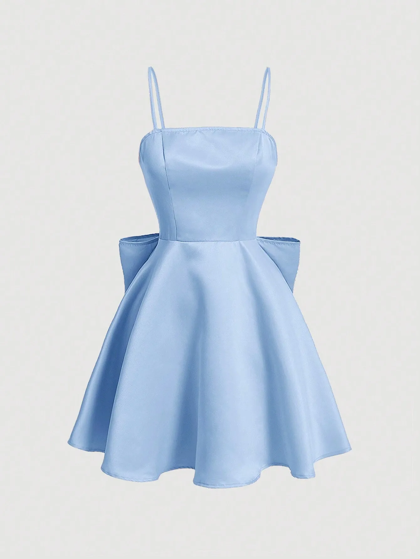 MOD Women's Back Lace Up Big Bowknot Decorated Spaghetti Strap Slip Dress