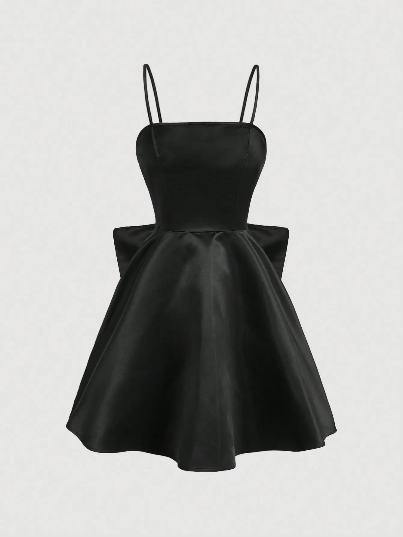 MOD Women's Back Lace Up Big Bowknot Decorated Spaghetti Strap Slip Dress