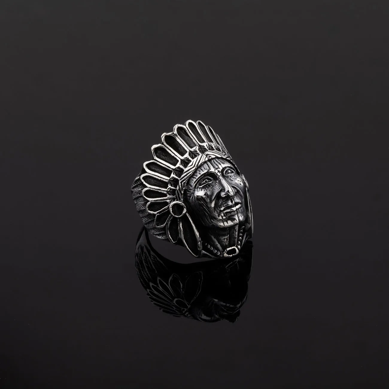 Native American Design Solid Sterling Silver Ring