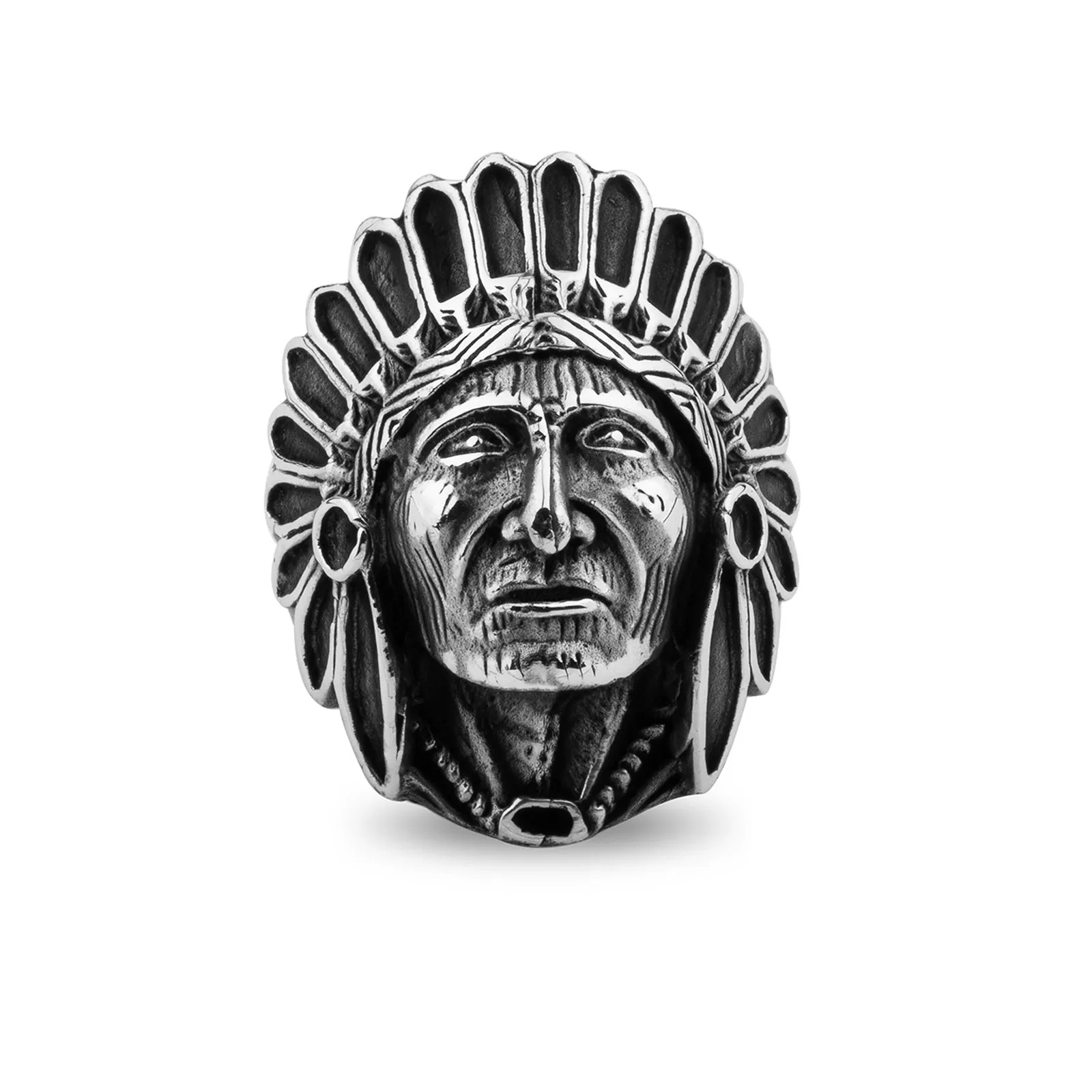Native American Design Solid Sterling Silver Ring