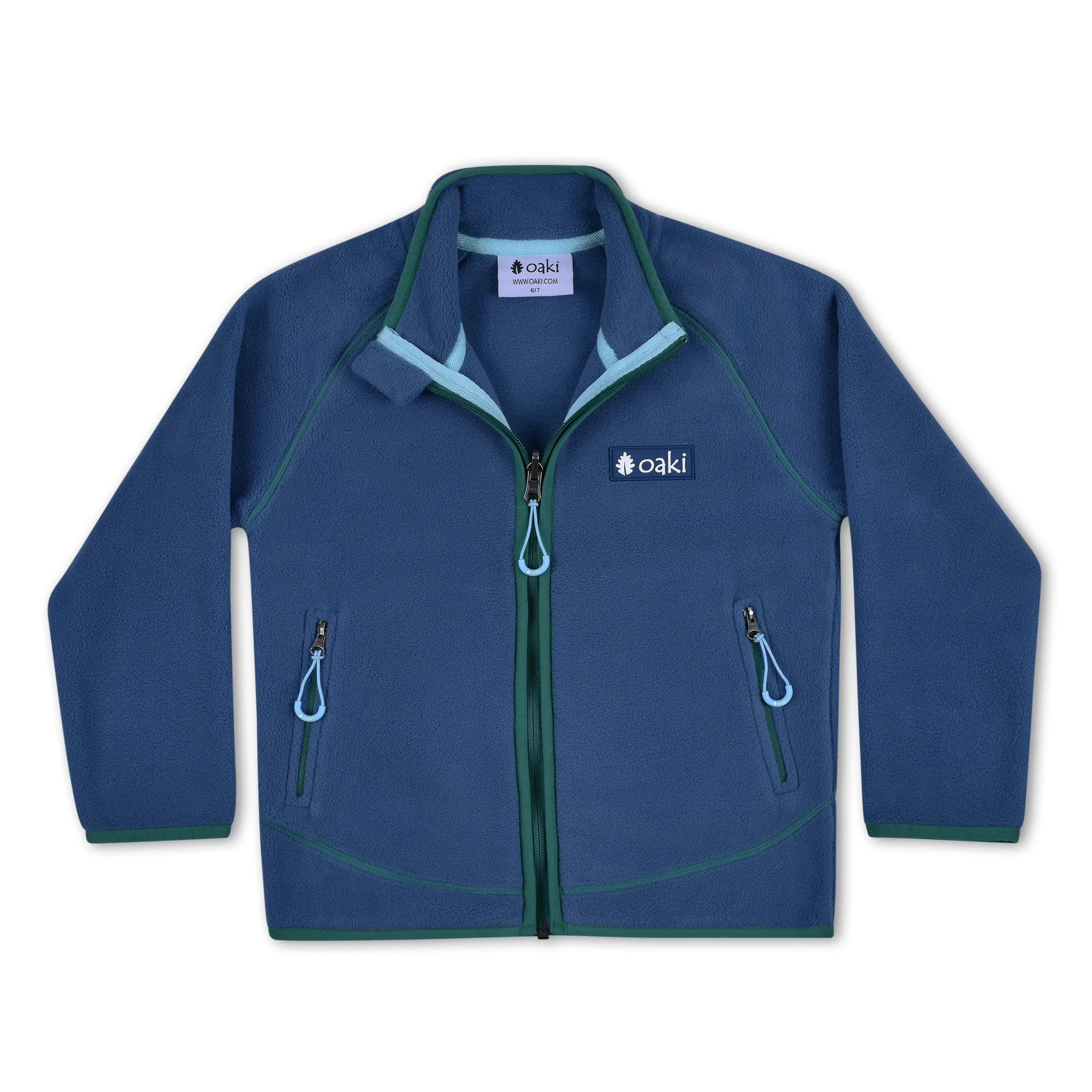 Oakiwear Kids Fleece Jacket 200 Series Polartec®, NavyGreen Warm Mid Layer