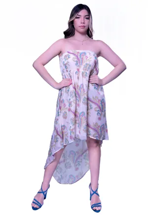 Off shoulder Printed High Low Dress