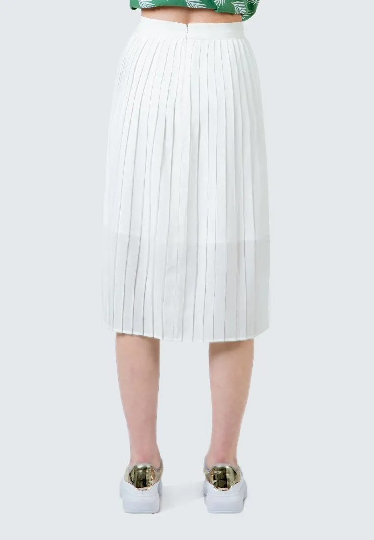 Off white Maxi Pleated Skirt