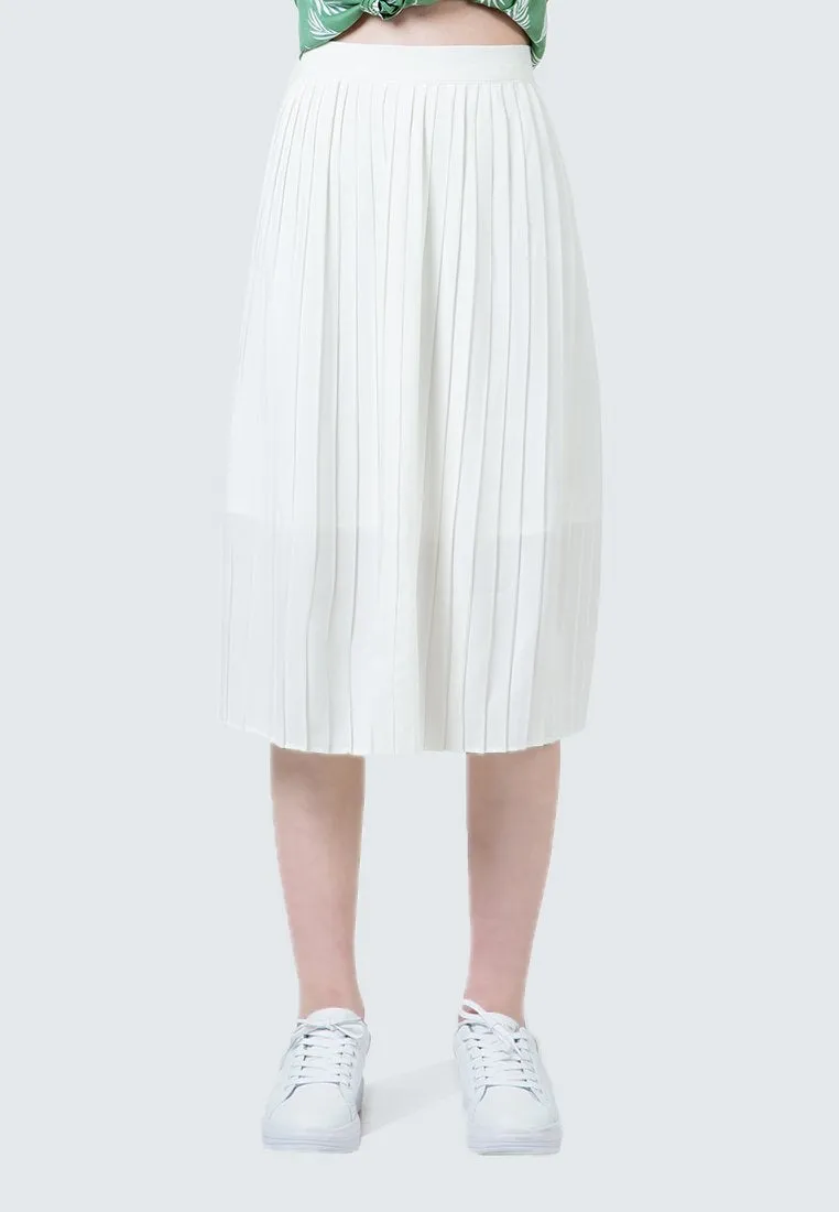 Off white Maxi Pleated Skirt