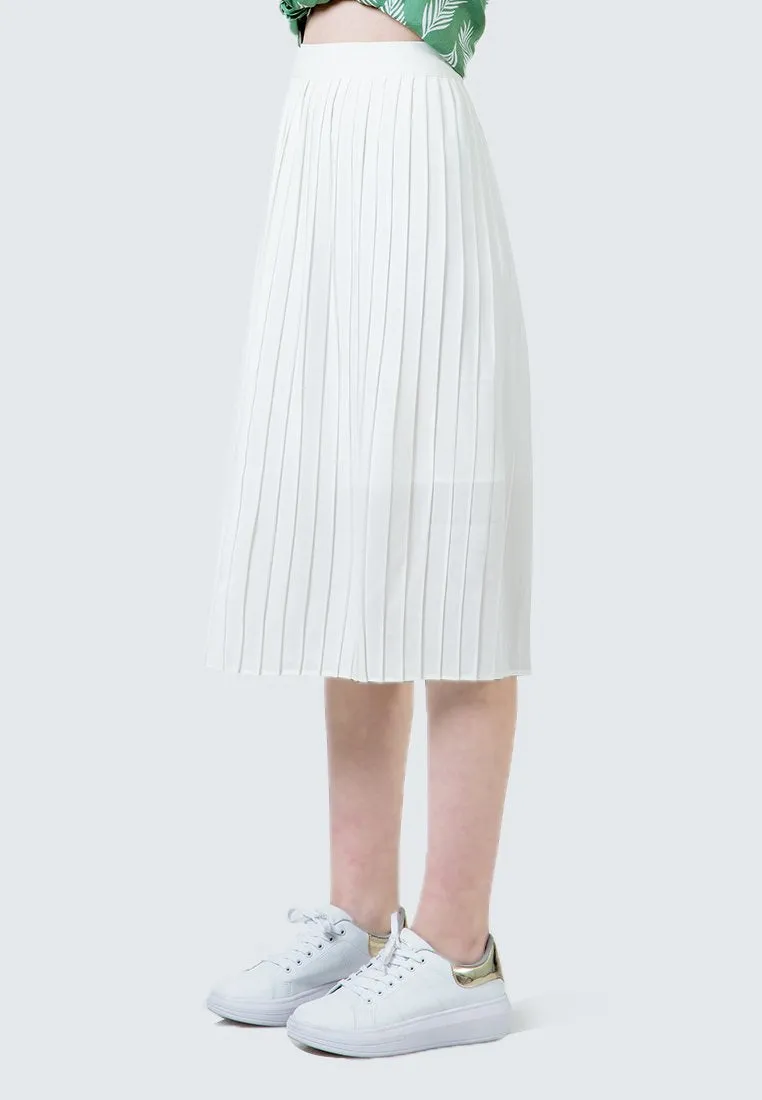Off white Maxi Pleated Skirt