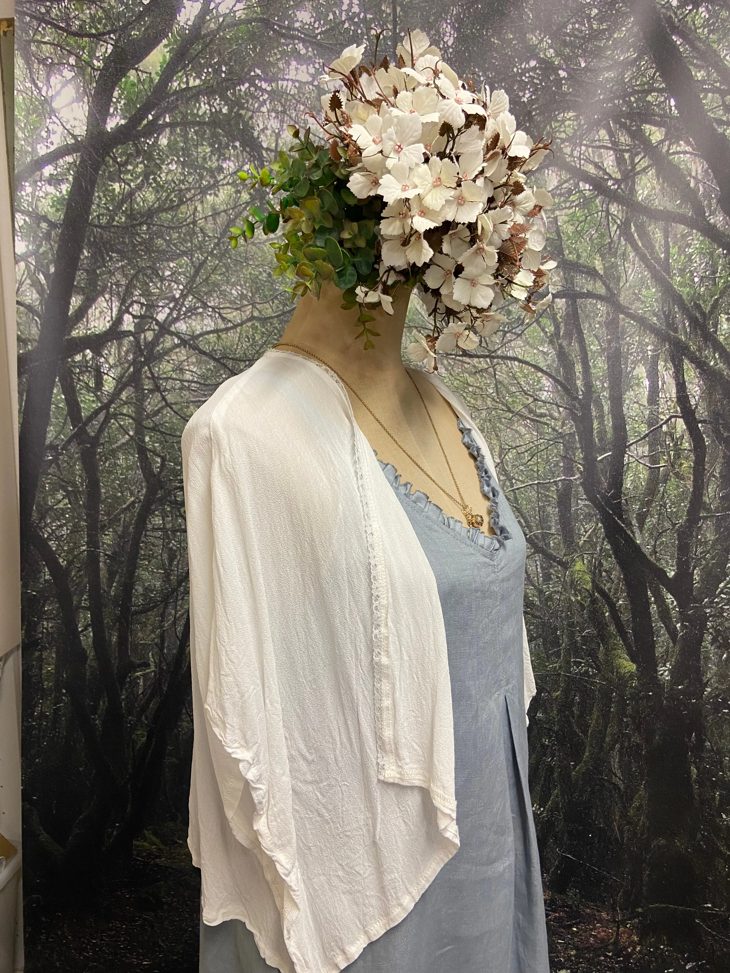 Off white viscose shrug