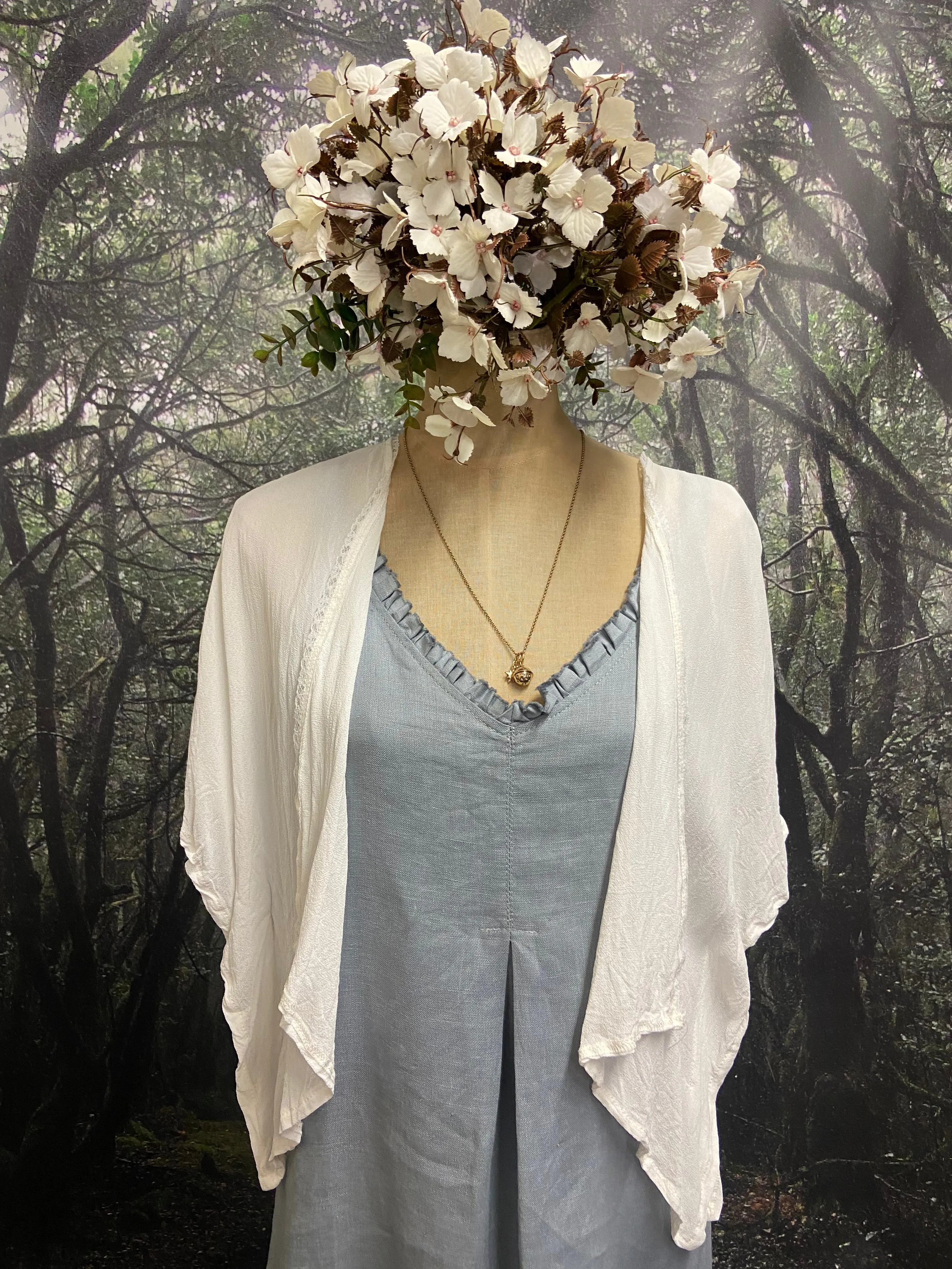 Off white viscose shrug
