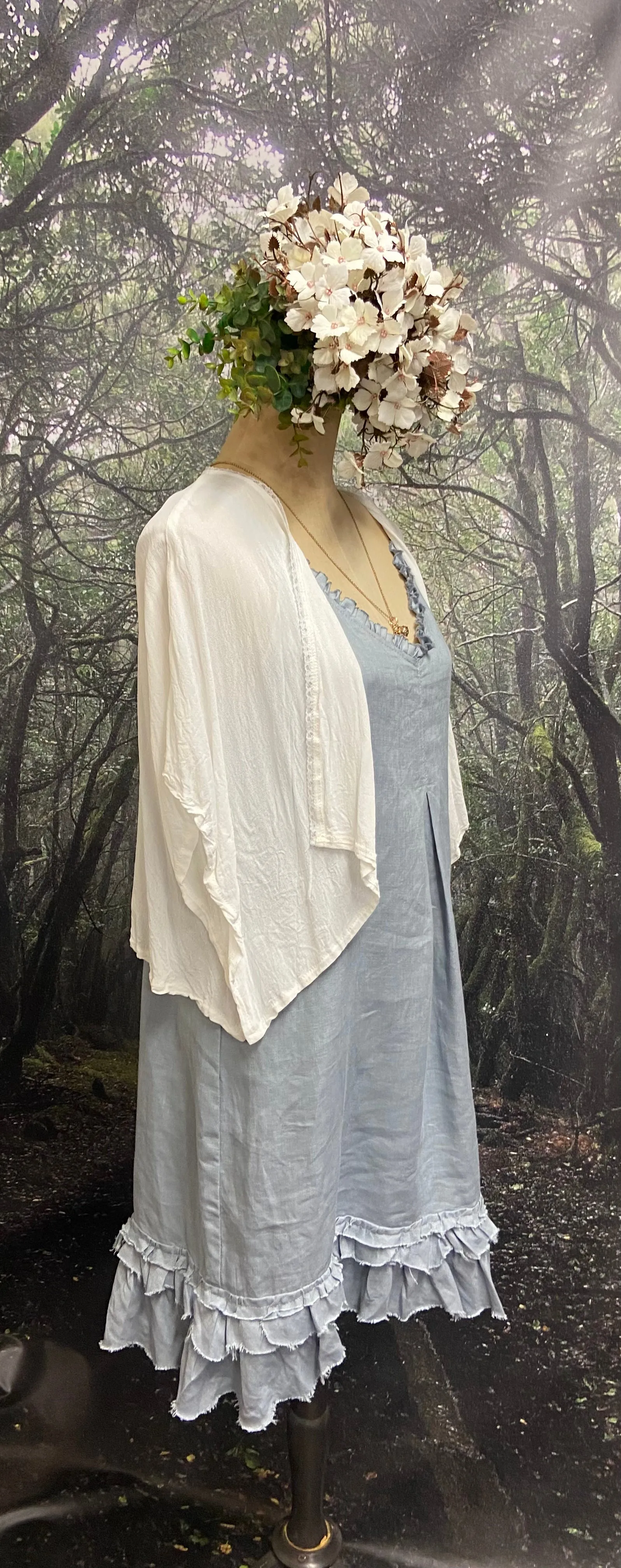 Off white viscose shrug
