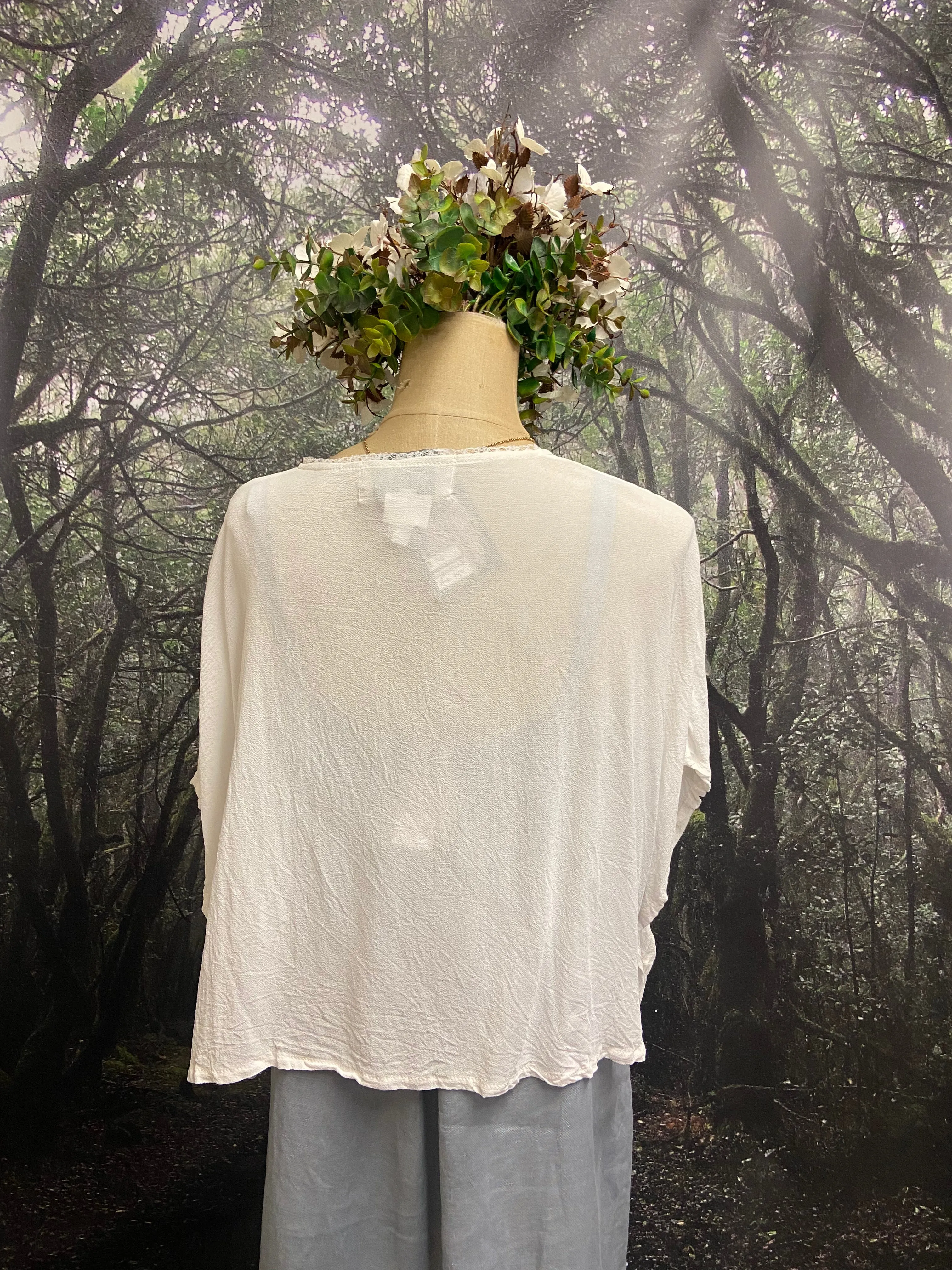 Off white viscose shrug