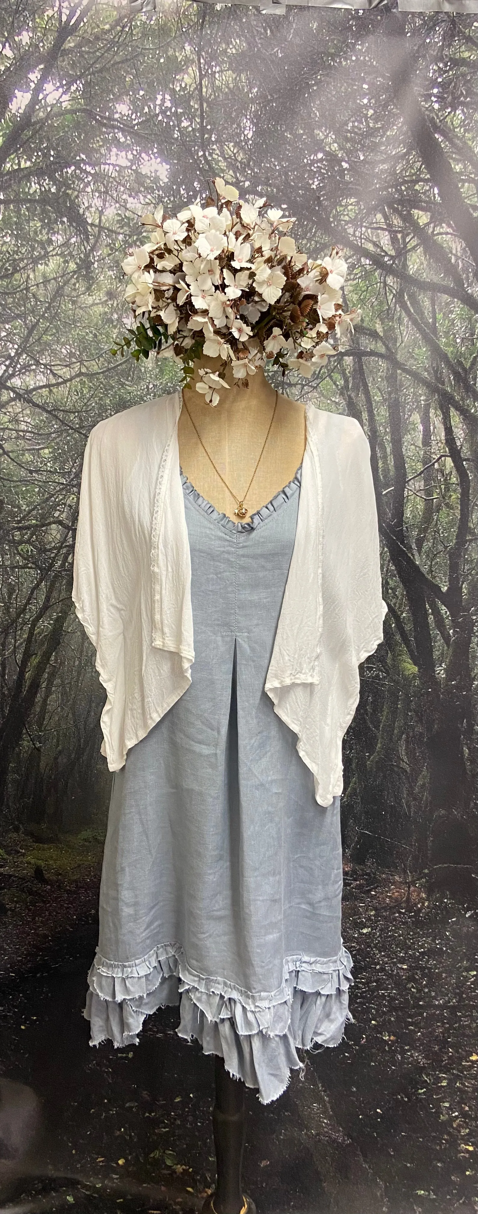 Off white viscose shrug