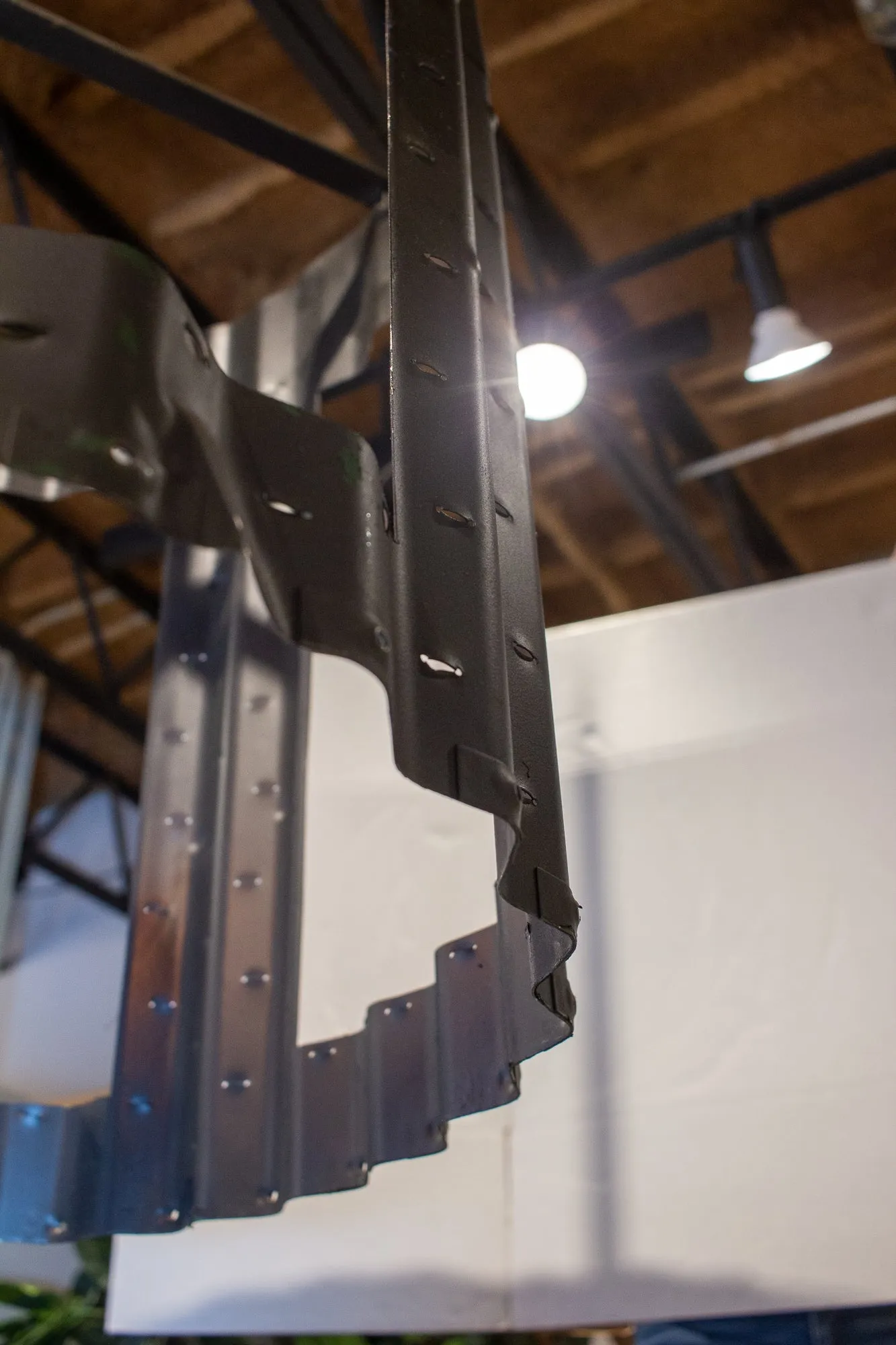 Oversized Pendant Chandelier Crafted from Vintage Aircraft Parts