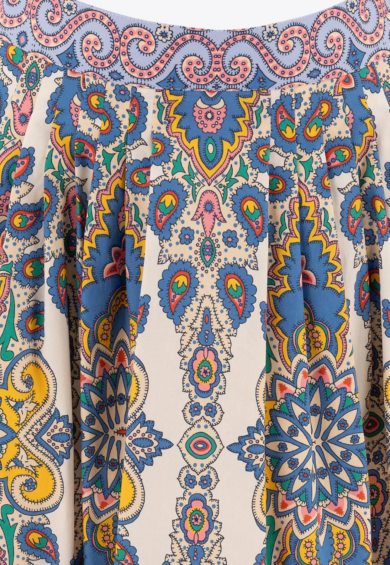 Paisley-Pattern Midi Skirt