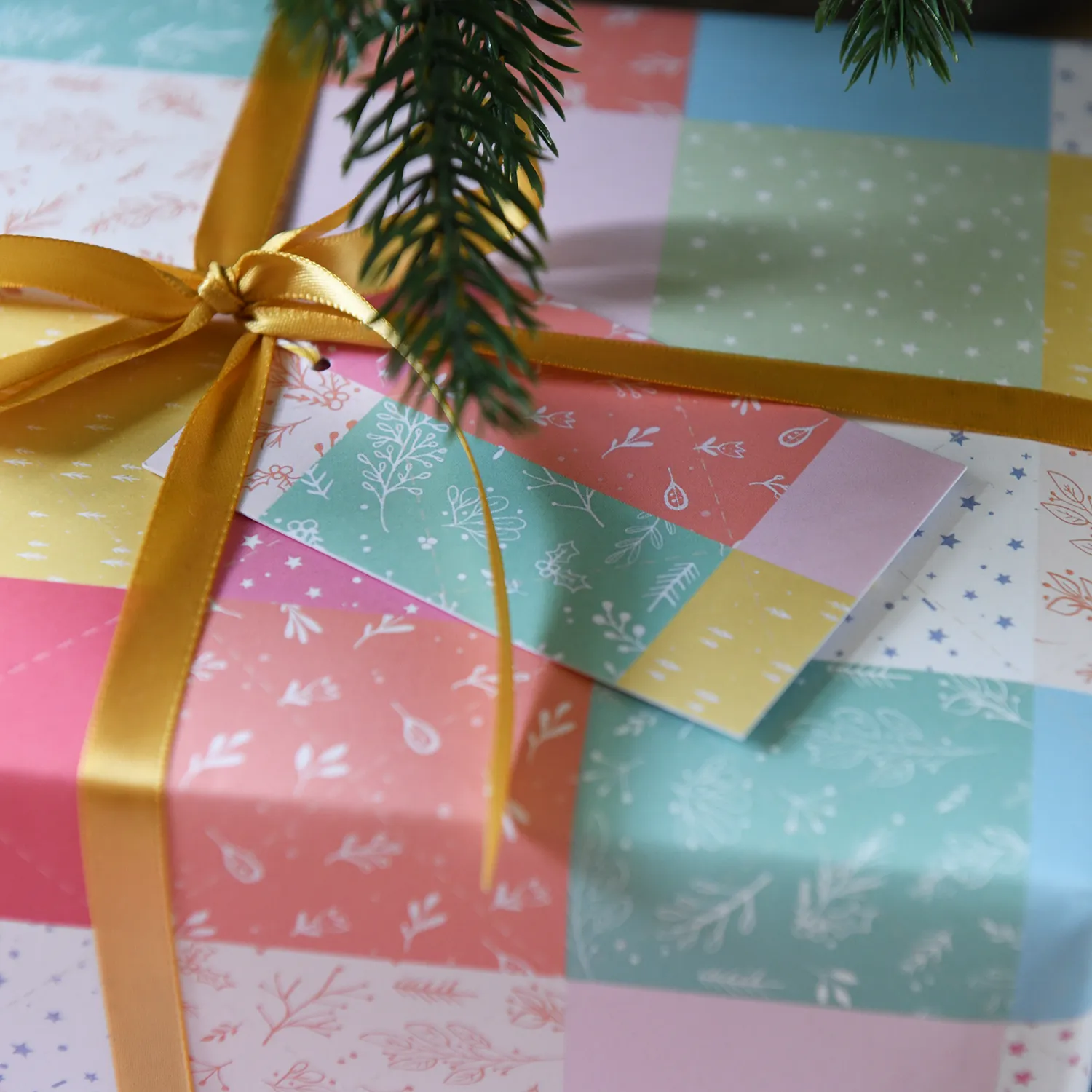 Pastel Patchwork Quilt Wrapping Paper