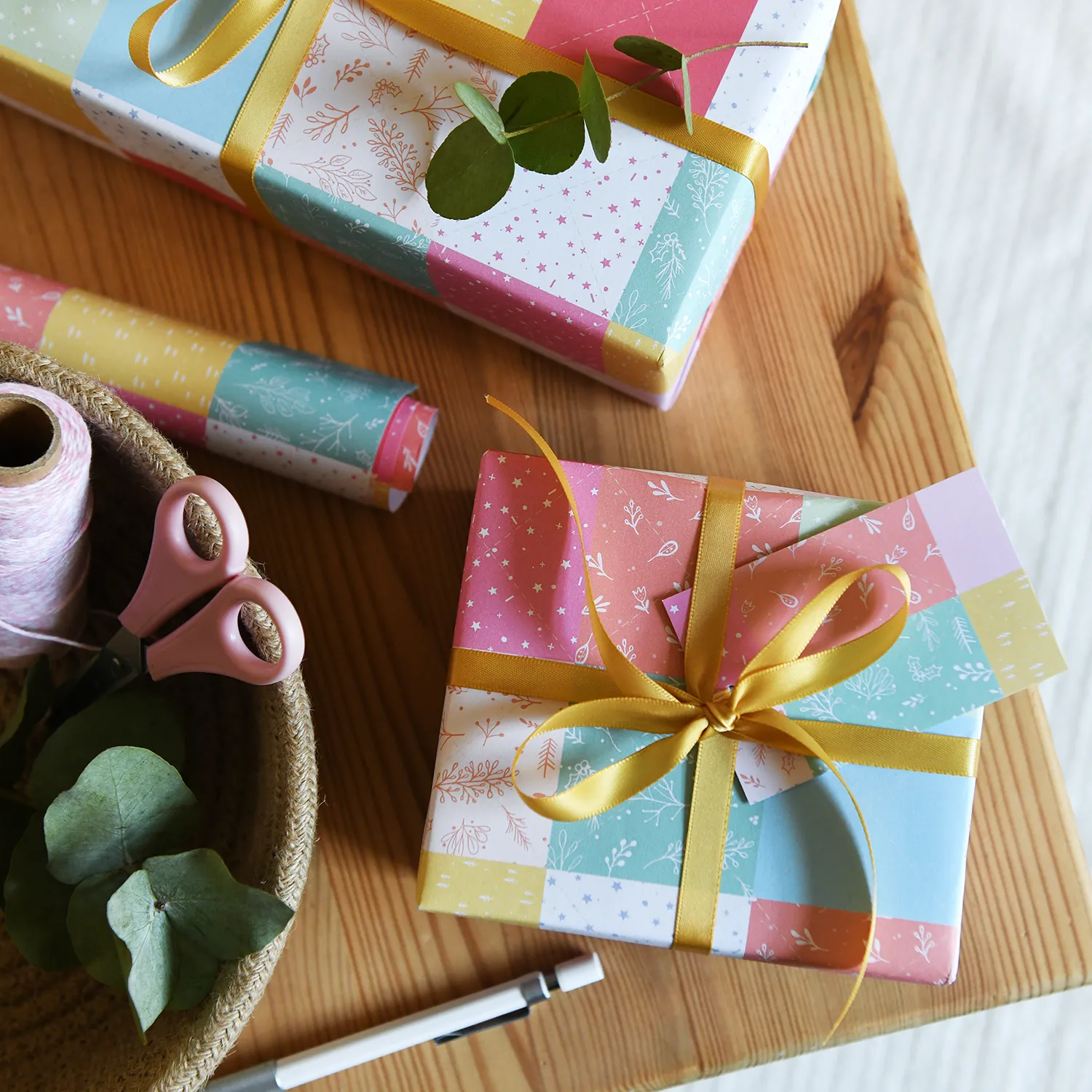 Pastel Patchwork Quilt Wrapping Paper