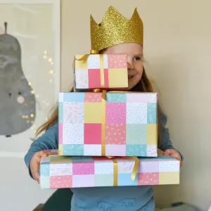 Pastel Patchwork Quilt Wrapping Paper