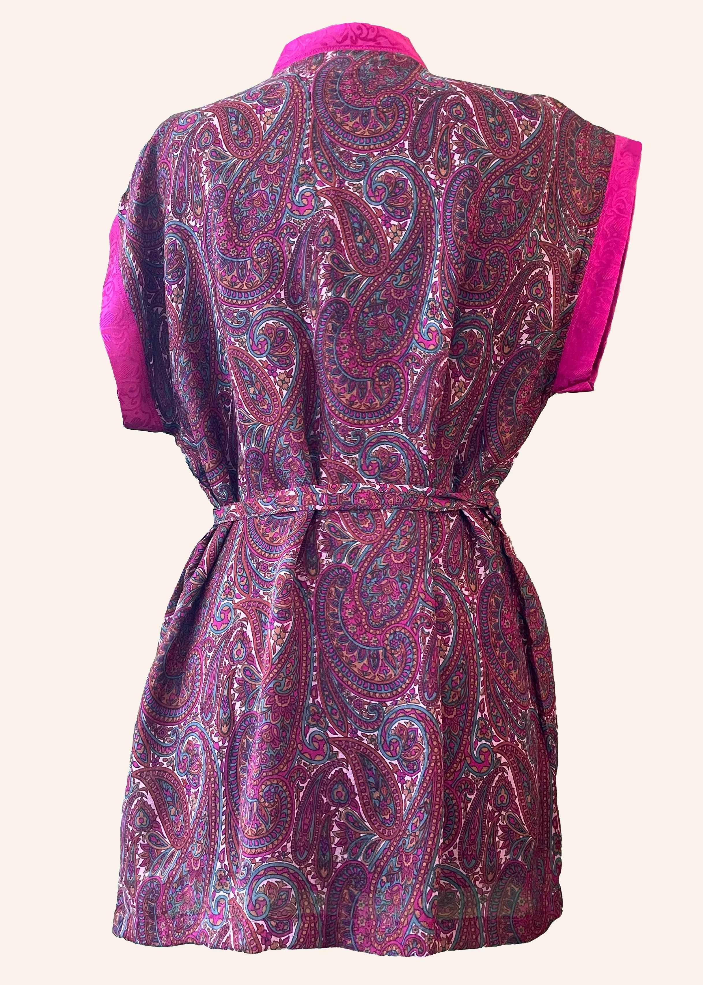 Pilea Silk Wrap Kimono Top ~ Cabaret
