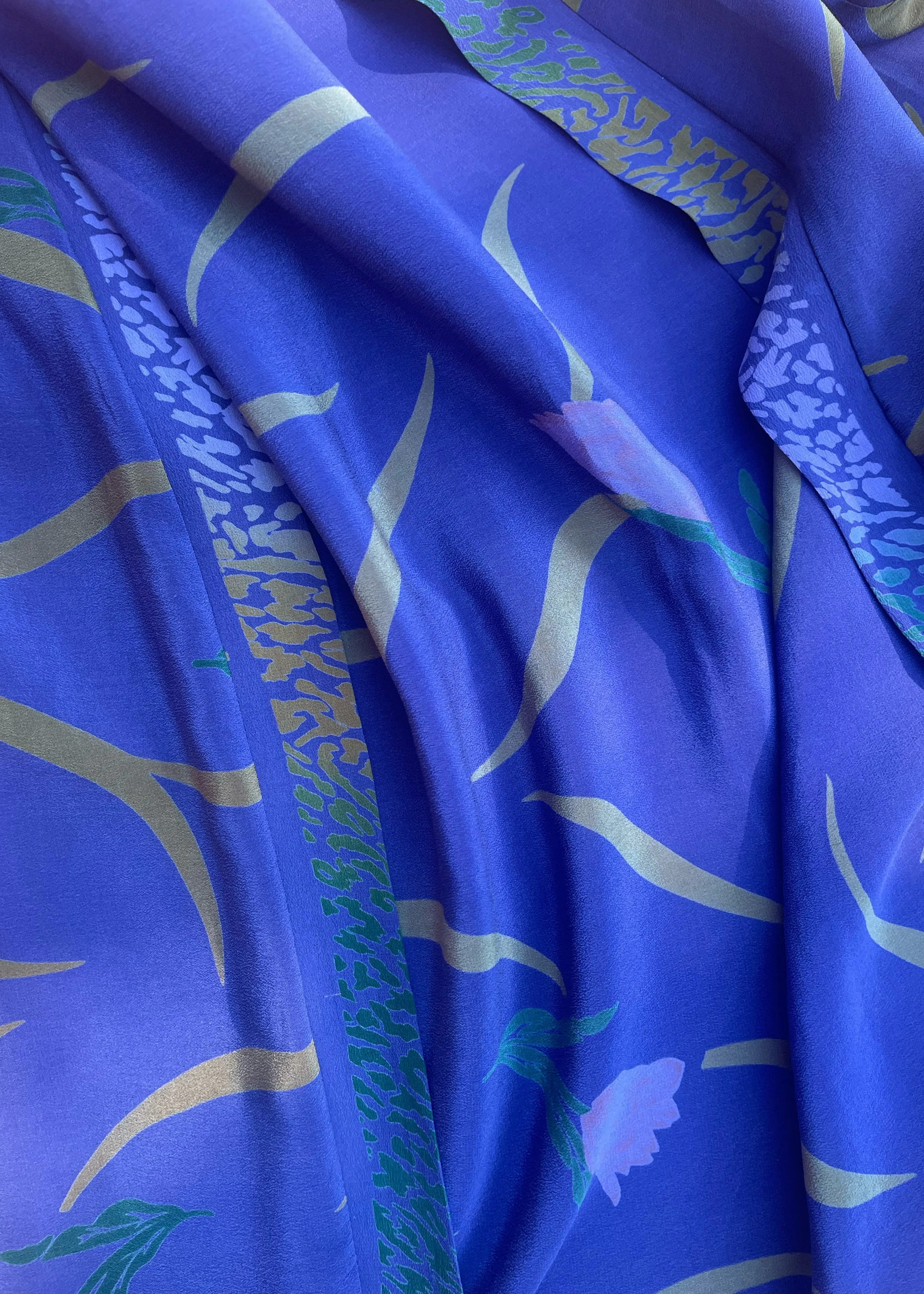 Pilea Silk Wrap Kimono Top ~ Indigo