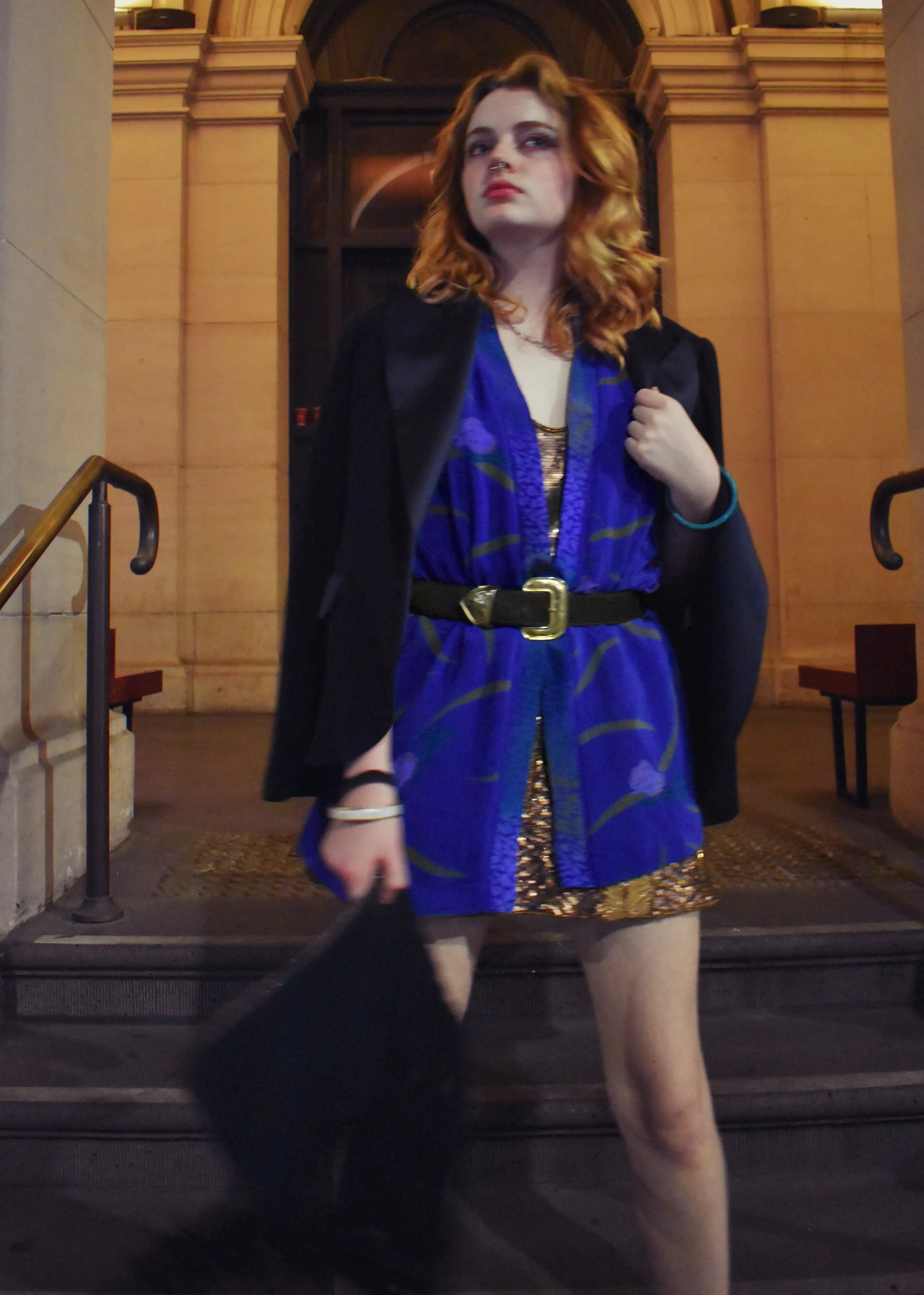 Pilea Silk Wrap Kimono Top ~ Indigo