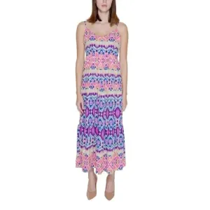 Pink Geometric Dress with Sweetheart Neckline and Straps