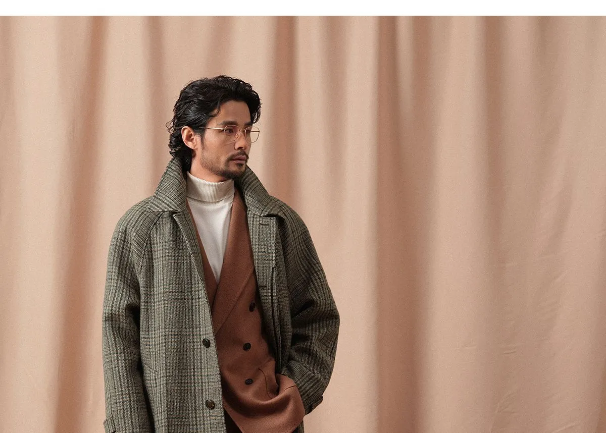 Plaid Wool Overcoat