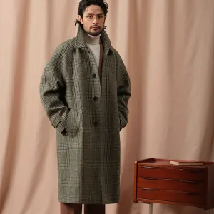 Plaid Wool Overcoat