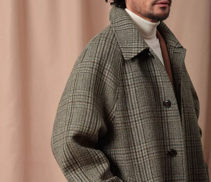 Plaid Wool Overcoat