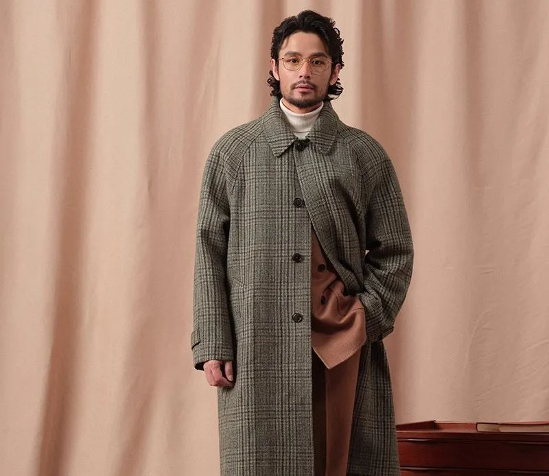 Plaid Wool Overcoat