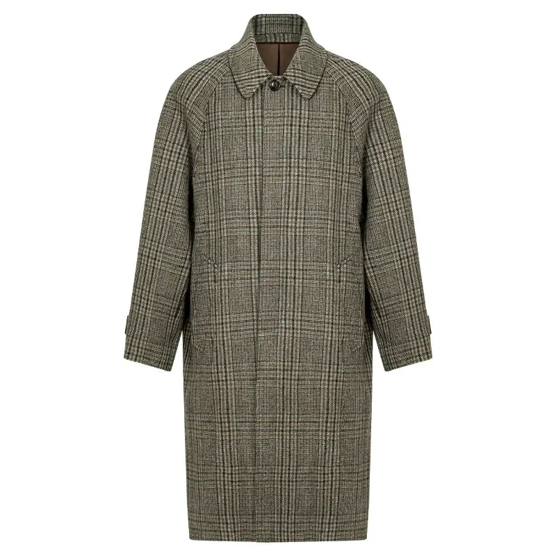 Plaid Wool Overcoat